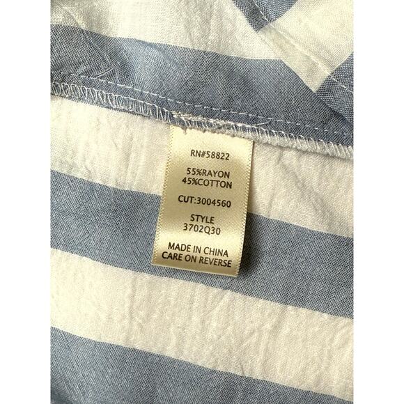 Max Studio NWT Peasant Blouse Size L Off The Shoulder Striped Top - Picture 6 of 6